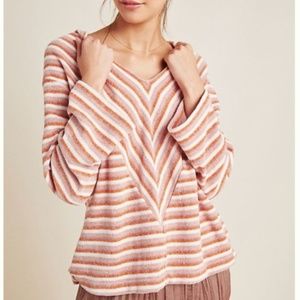 Anthropologie Chenille Striped Hoodie S